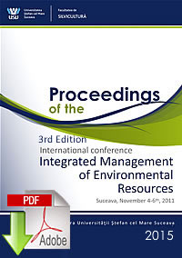 Proceedings of the International
Conference Integrated Management of Environmental Resources - Suceava, November 4-6th, 2011